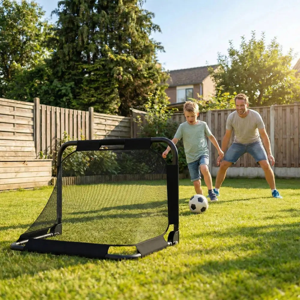 3 x 2 FT Portable Pop-up Football Training Equipment with Net - Black - Sport Equipments