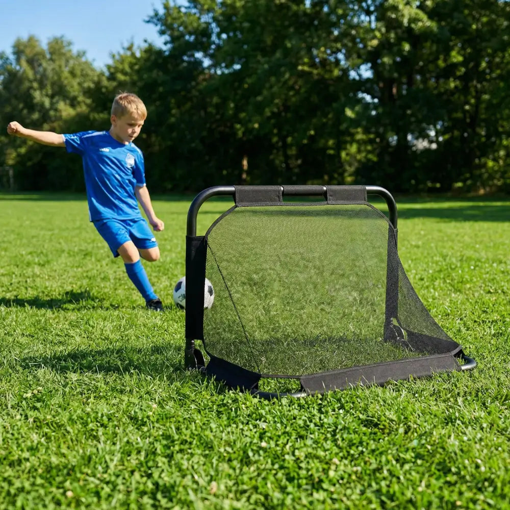 3 x 2 FT Portable Pop-up Football Training Equipment with Net - Black - Sport Equipments