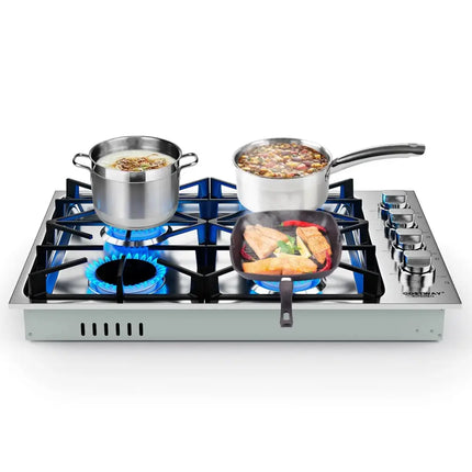 30/36 Inch Gas Cooktop with 4/6 Powerful Burners and ABS Knobs-30 inches Costway