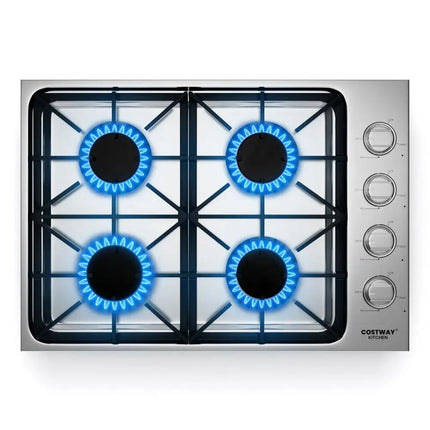 30/36 Inch Gas Cooktop with 4/6 Powerful Burners and ABS Knobs-30 inches Costway
