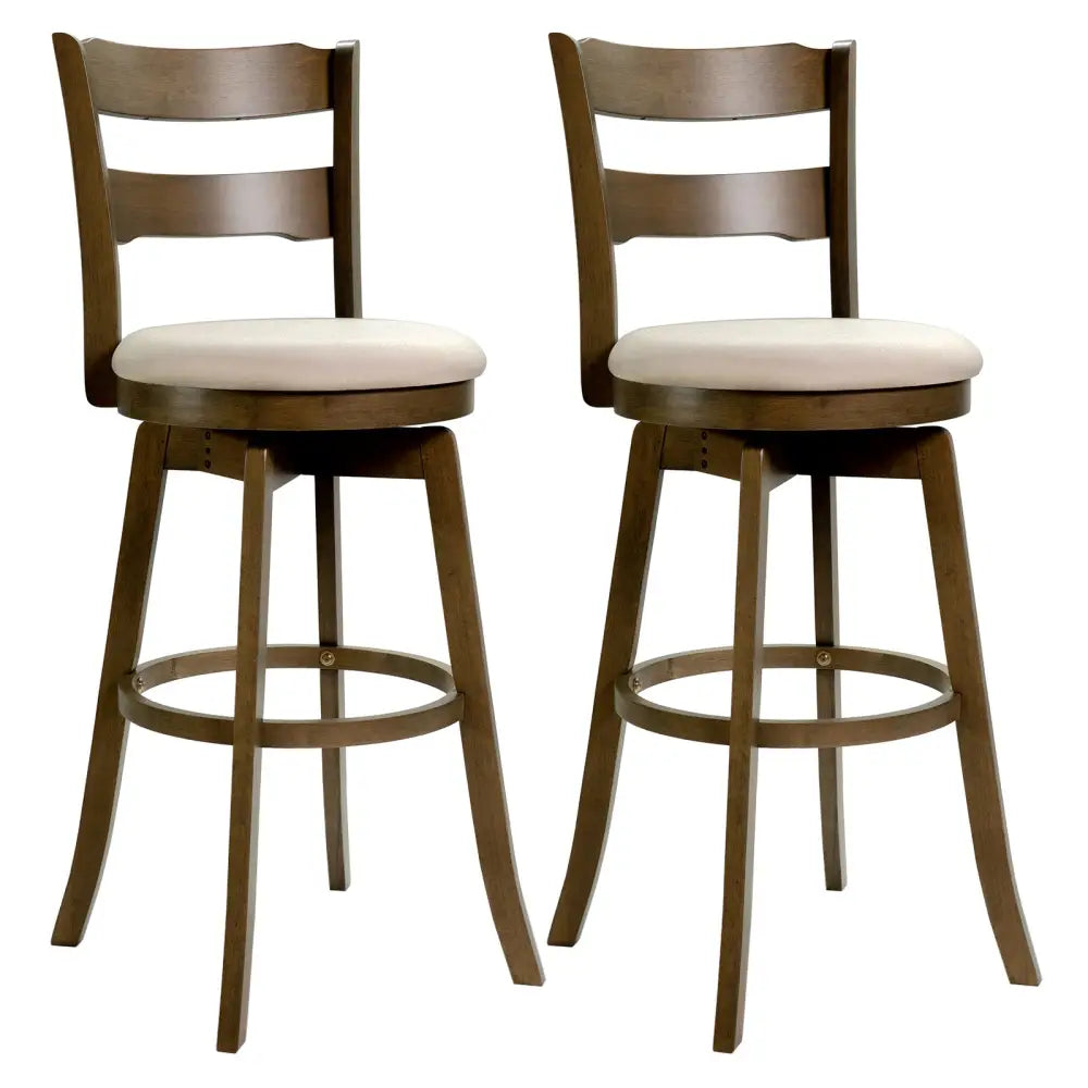 30.5 Inch Swivel Barstools with Backrest & Upholstered Seat-Set of 2 Costway