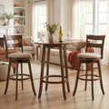 30.5 Inch Swivel Barstools with Backrest & Upholstered Seat-Set of 2 Costway