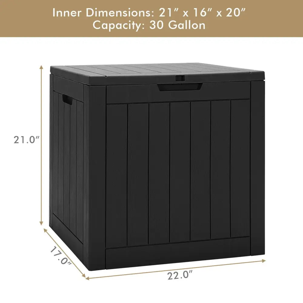 30 Gallon Deck Box Storage Seating Container-Light Brown - Black - Sheds & Outdoor Storage