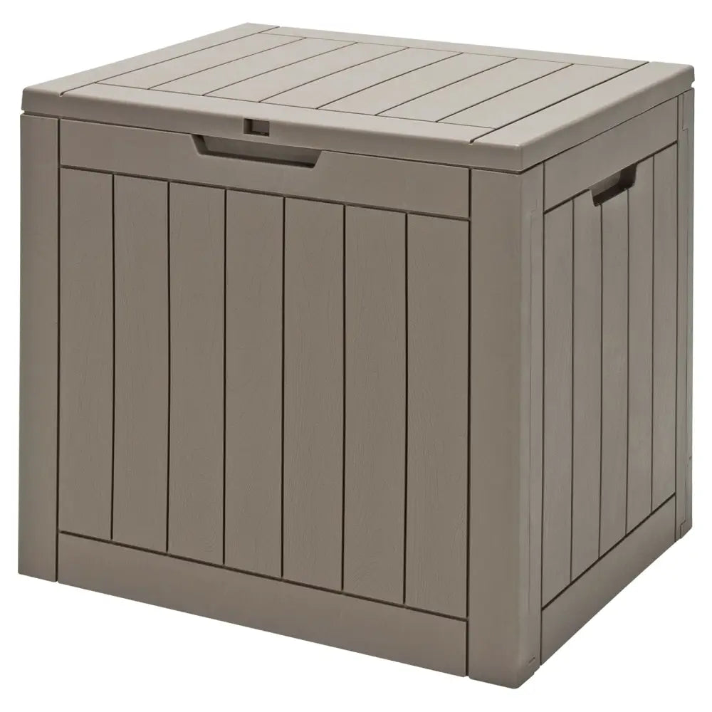 30 Gallon Deck Box Storage Seating Container with Lockable Lid-Light Brown - Light Brown - Sheds & Outdoor Storage