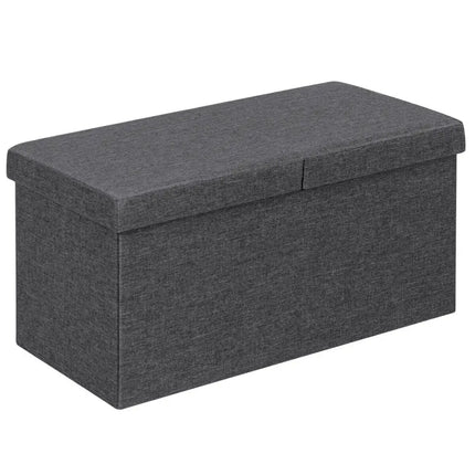 30 Inch Folding Storage Ottoman with Lift Top-Dark Gray - Dark Gray - Shoe Racks & Storage Benches