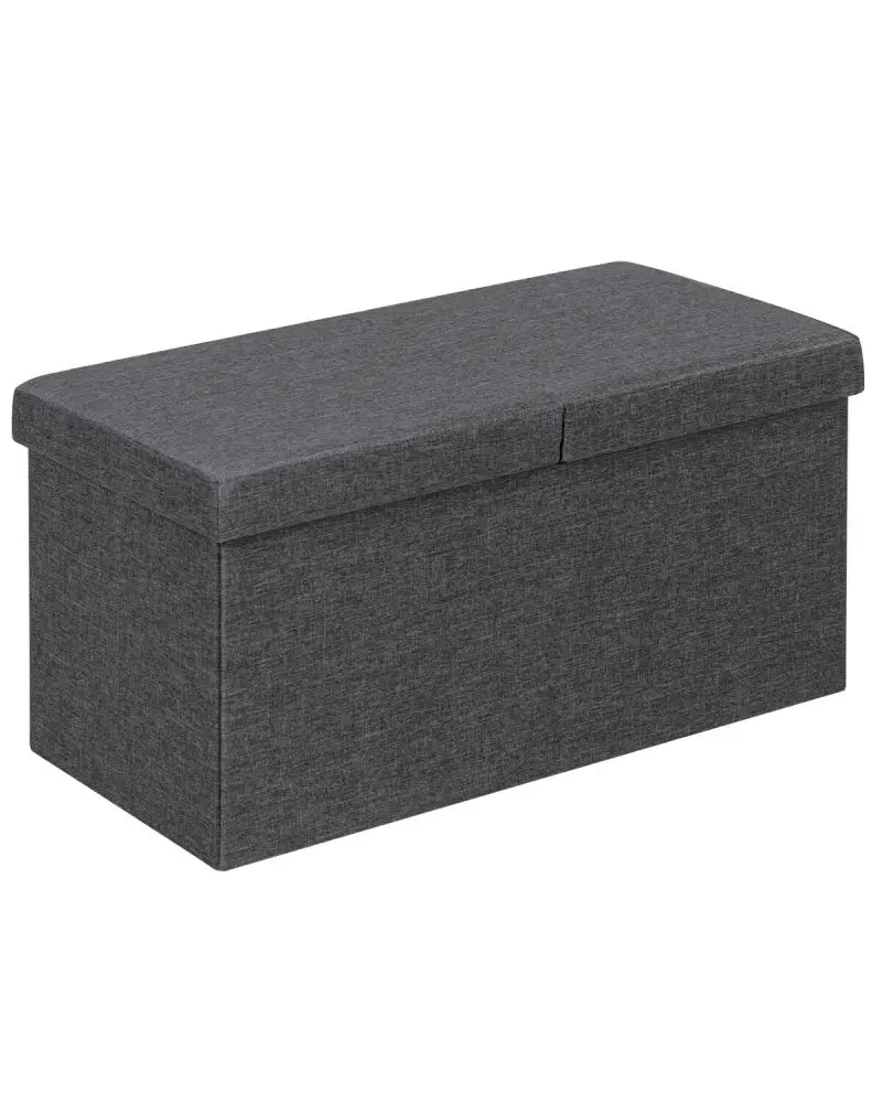 30 Inch Folding Storage Ottoman with Lift Top-Dark Gray - Dark Gray - Shoe Racks & Storage Benches