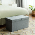 30 Inch Folding Storage Ottoman with Lift Top-Light Gray - Light Gray - Shoe Racks & Storage Benches