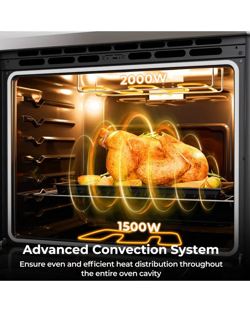 30 Inch Freestanding and Slide-in Kitchen Stove with 4 Burners Ceramic Cooktop-Silver - Silver - Food Warmers & Burners