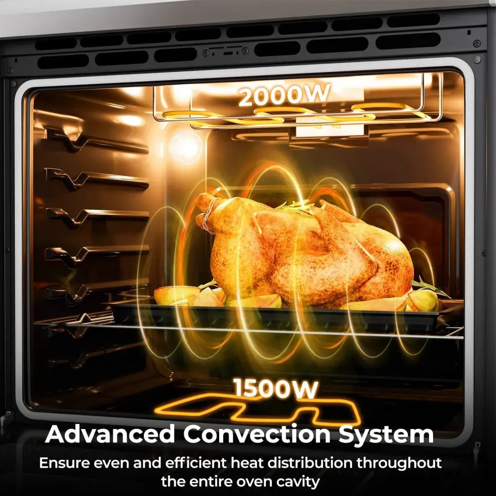 30 Inch Freestanding and Slide-in Kitchen Stove with 4 Burners Ceramic Cooktop-Silver Costway