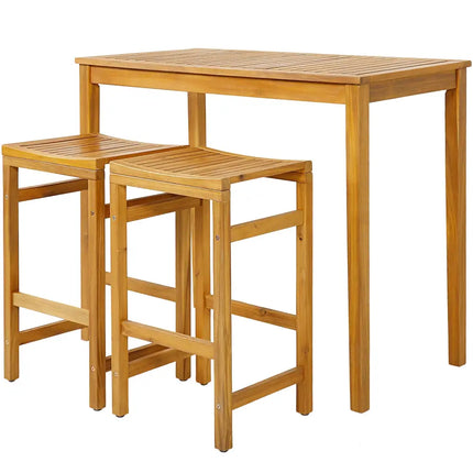 30-Inch Height Bar Chair with Saddle Shaped Seat and Sturdy Footrest-Set of 2 - Natural - Patio Bar Furniture