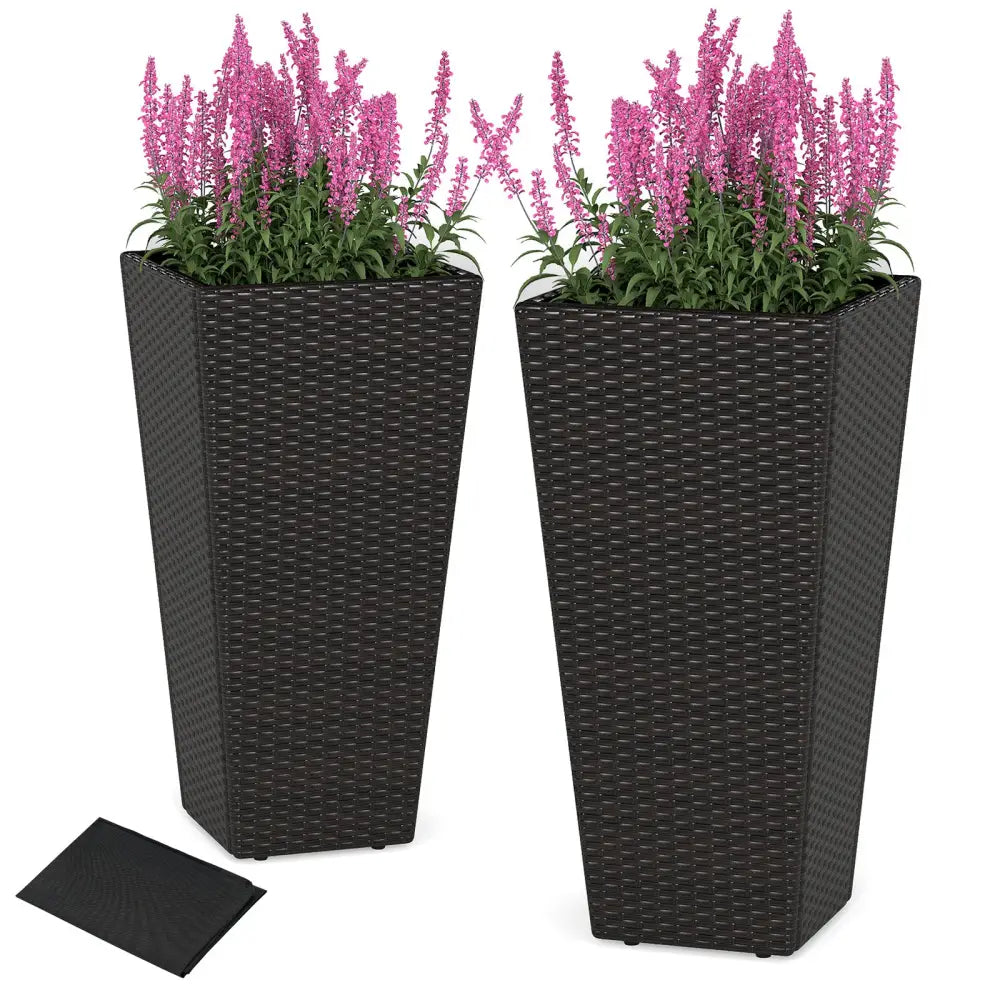 30 Inch Modern Decorative Planter Pots Set of 2 with Open-ended Base - Raised Garden Beds