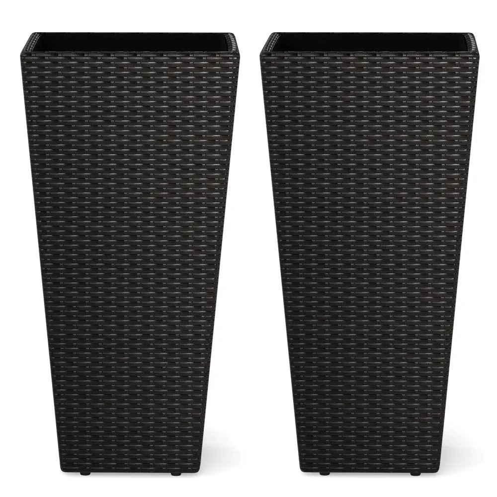 30 Inch Modern Decorative Planter Pots Set of 2 with Open-ended Base - Raised Garden Beds