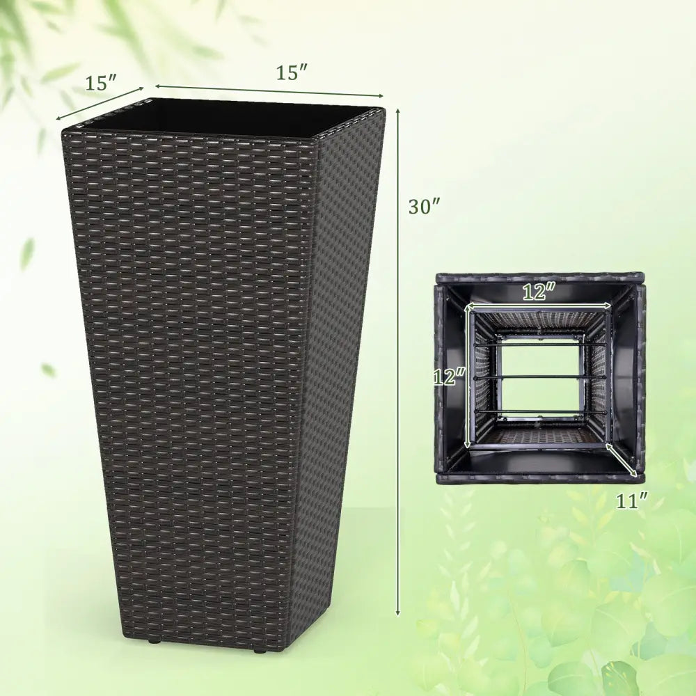 30 Inch Modern Decorative Planter Pots Set of 2 with Open-ended Base - Raised Garden Beds