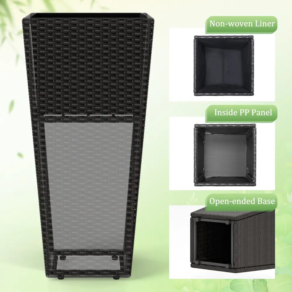 30 Inch Modern Decorative Planter Pots Set of 2 with Open-ended Base - Raised Garden Beds