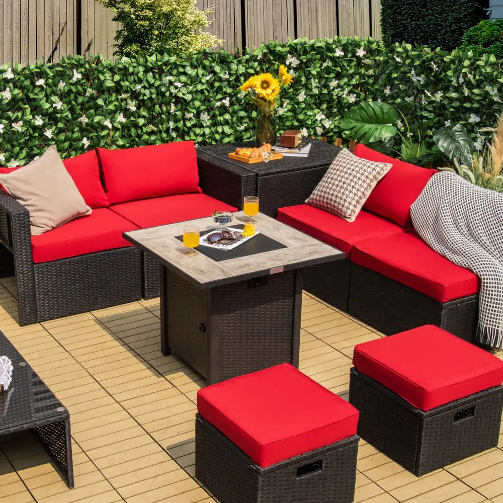 30 Inch Square Propane Gas Fire Pit Table Ceramic Tabletop - Gray - Fire Pit Tables