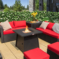 30 Inch Square Propane Gas Fire Table with Waterproof Cover - Black - Fire Pit Tables