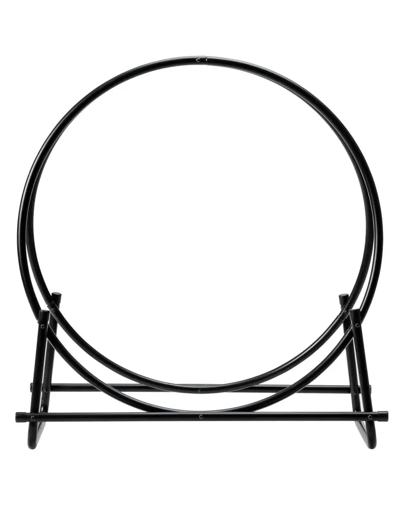 30-Inch Tubular Steel Log Hoop Firewood Storage Rack - Black - Log Storage