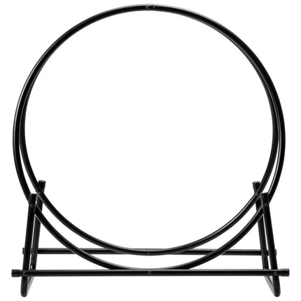 30-Inch Tubular Steel Log Hoop Firewood Storage Rack - Black - Log Storage