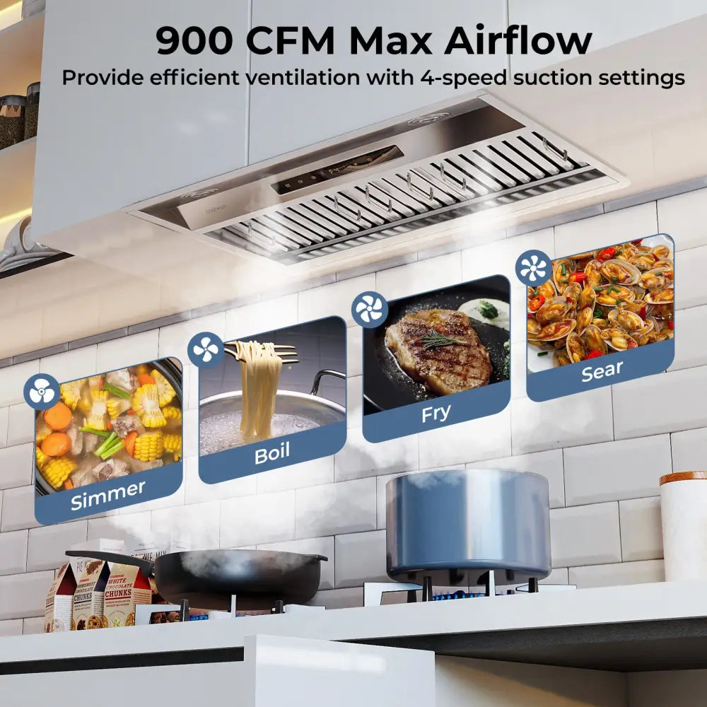 30 Inch Under Cabinet Range Hood with 4 Fan Speeds and Baffles Filters-Silver - Silver - Kitchen Appliances