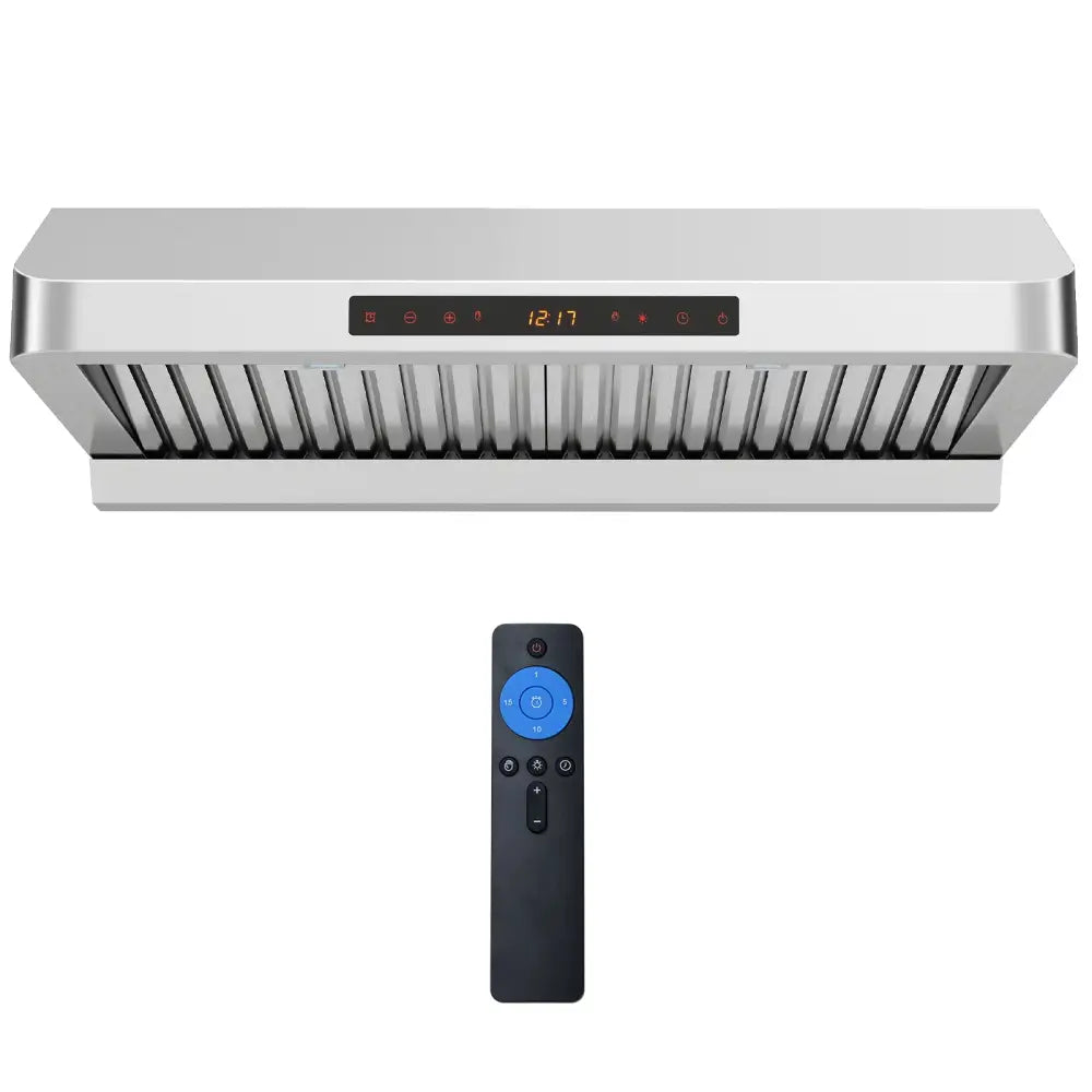 30 Inch Under Cabinet Range Hood with Oil Collector 900 CFM Stainless Steel Kitchen Vent-Silver - Silver - Kitchen