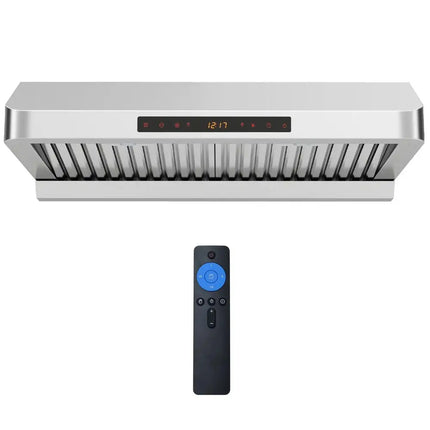 30 Inch Under Cabinet Range Hood with Oil Collector 900 CFM Stainless Steel Kitchen Vent-Silver Costway