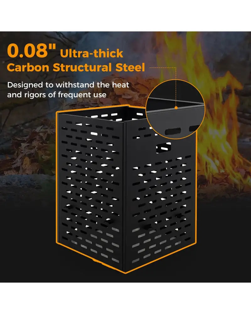 30 Inches Ultra Thick Burn Barrel with Venting Patterns and 4 Cross Braces - Fireplace Tools