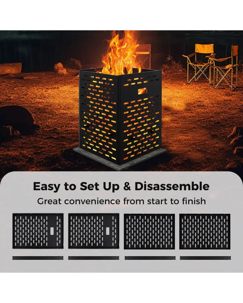 30 Inches Ultra Thick Burn Barrel with Venting Patterns and 4 Cross Braces - Fireplace Tools