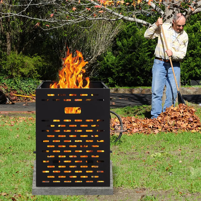 30 Inches Ultra Thick Burn Barrel with Venting Patterns and 4 Cross Braces - Fireplace Tools