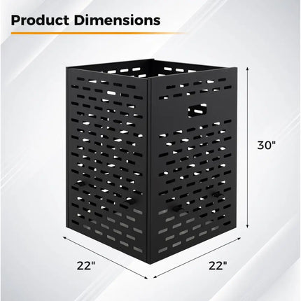 30 Inches Ultra Thick Burn Barrel with Venting Patterns and 4 Cross Braces - Fireplace Tools