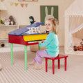 30-Key Wood Toy Kids Grand Piano with Bench and Music Rack-Multicolor - Multicolor - Pianos & Keyboards