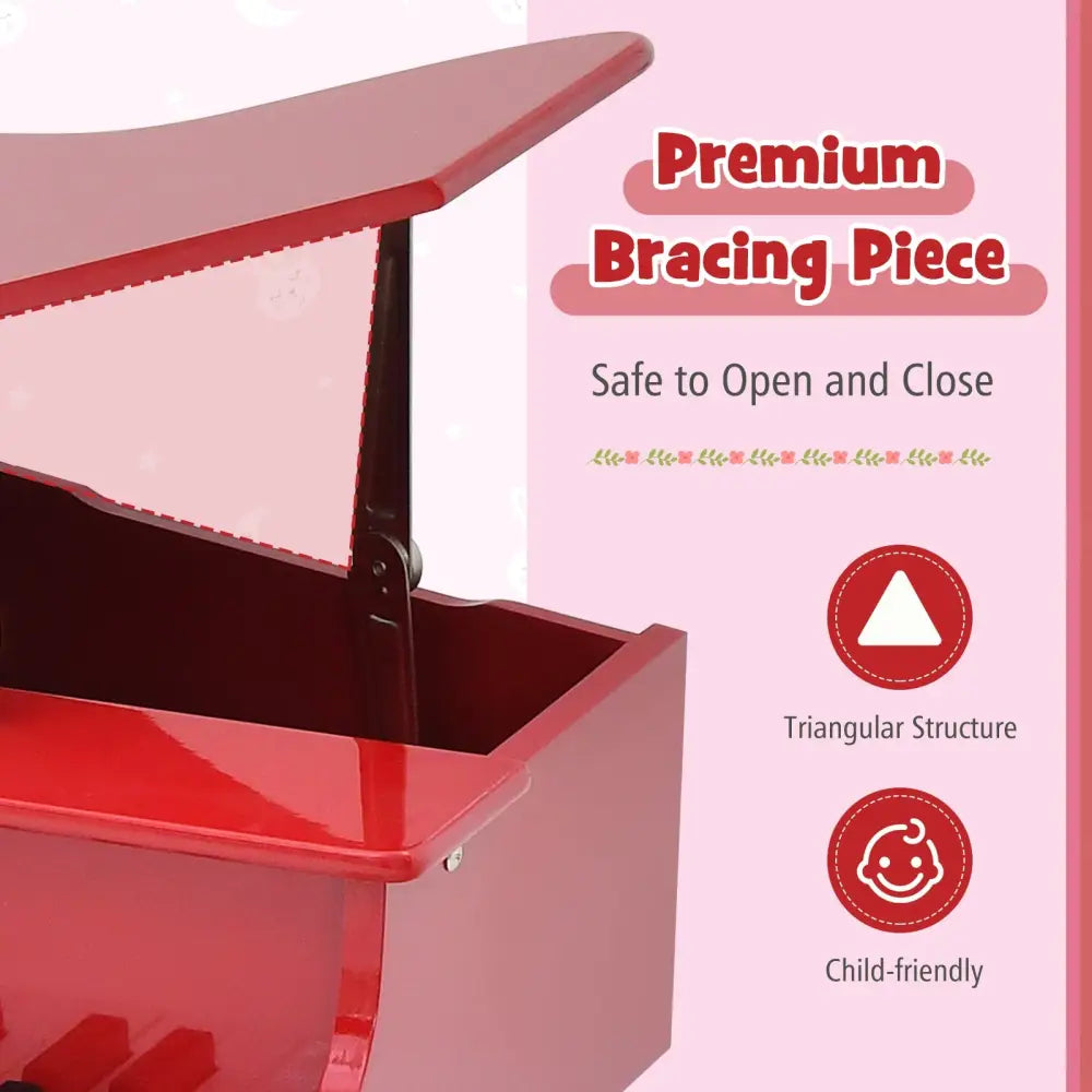 30-Key Wood Toy Kids Grand Piano with Bench and Music Rack-Red - Red - Pianos & Keyboards