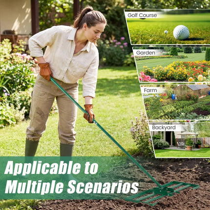 30 x 10 Inch Heavy Duty Lawn Level Tool with 69 Inch Handle-Green - Green - Lawn Care Tools
