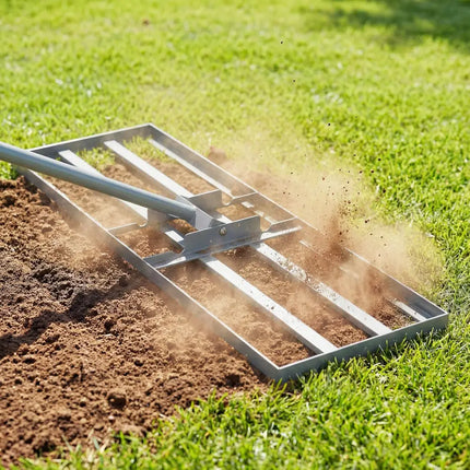 30 x 10 Inch Heavy Duty Lawn Level Tool with 69 Inch Handle-Silver - Silver - Lawn Care Tools