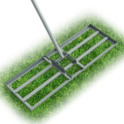 30 x 10 Inch Heavy Duty Lawn Level Tool with 69 Inch Handle-Silver - Silver - Lawn Care Tools