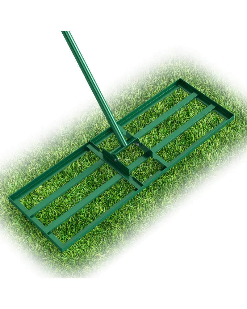 30 x 10 Inch Lawn Leveling Rake with Ergonomic Handle-Green - Green - Lawn Care Tools