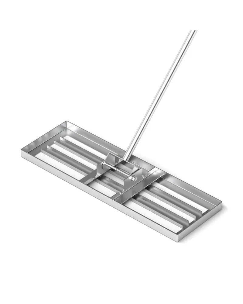 30 x 10 Inch Lawn Leveling Rake with Ergonomic Handle-Silver - Silver - Lawn Care Tools
