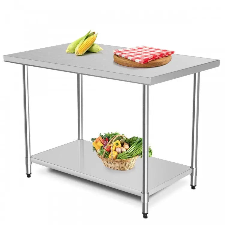 30 x 48 Inch Stainless Steel Table Commercial Kitchen Worktable - Silver - Kitchen Tools