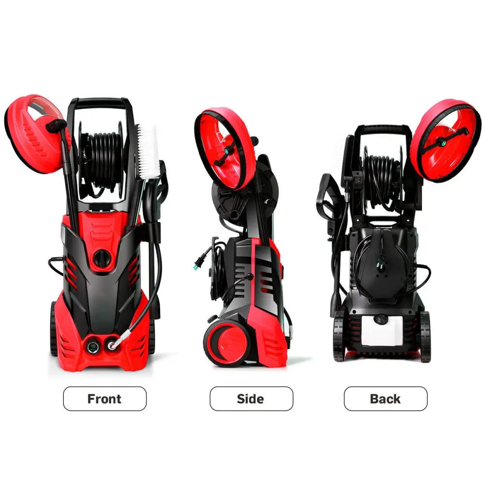 3000 PSI Electric High Pressure Washer With Patio Cleaner-Red - Red - Pressure Washers