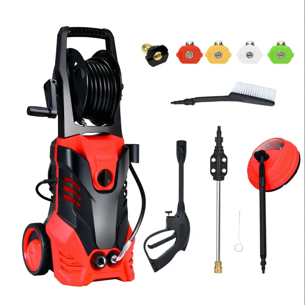 3000 PSI Electric High Pressure Washer With Patio Cleaner-Red - Red - Pressure Washers