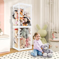 300L Large Stuffed Animal Storage with Open Top and Elastic Cords-White - White - Kids Storage