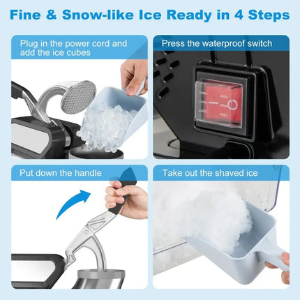 300W Commercial Ice Crusher with Dual Blades and Safety Switch-Black Costway