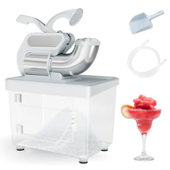 300W Commercial Ice Crusher with Dual Blades and Safety Switch-Gray - Gray - Ice Crushers & Shavers