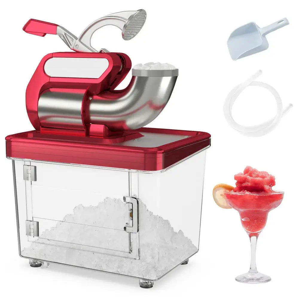 300W Commercial Ice Crusher with Dual Blades and Safety Switch-Red Costway