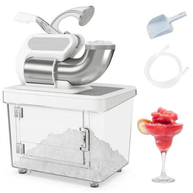 300W Commercial Ice Crusher with Dual Blades and Safety Switch-White Costway