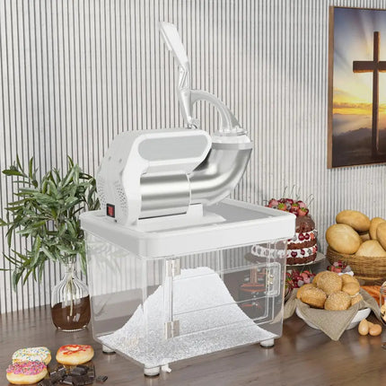300W Commercial Ice Crusher with Dual Blades and Safety Switch-White Costway
