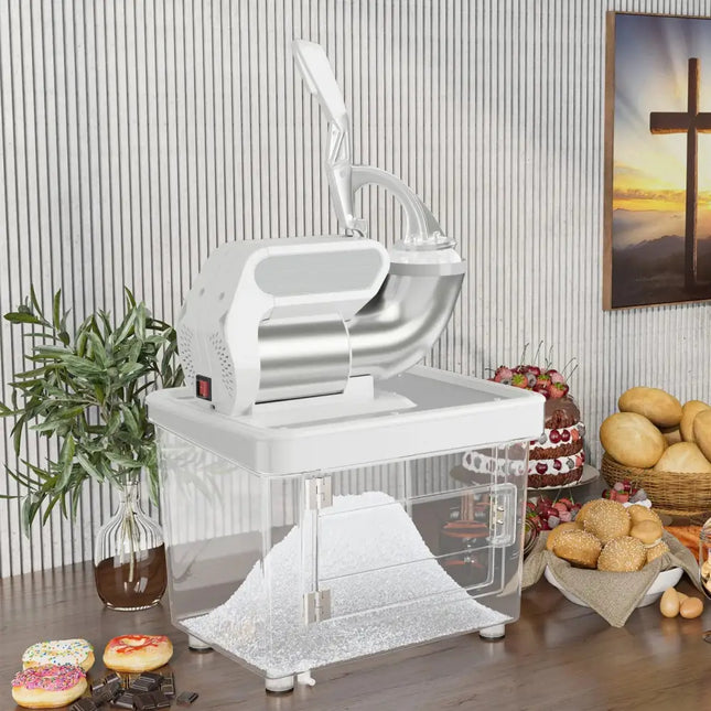 300W Commercial Ice Crusher with Dual Blades and Safety Switch-White Costway
