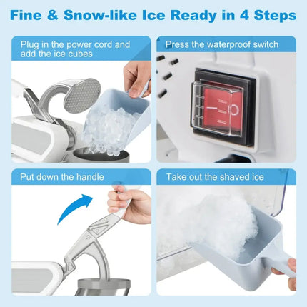 300W Commercial Ice Crusher with Dual Blades and Safety Switch-White Costway