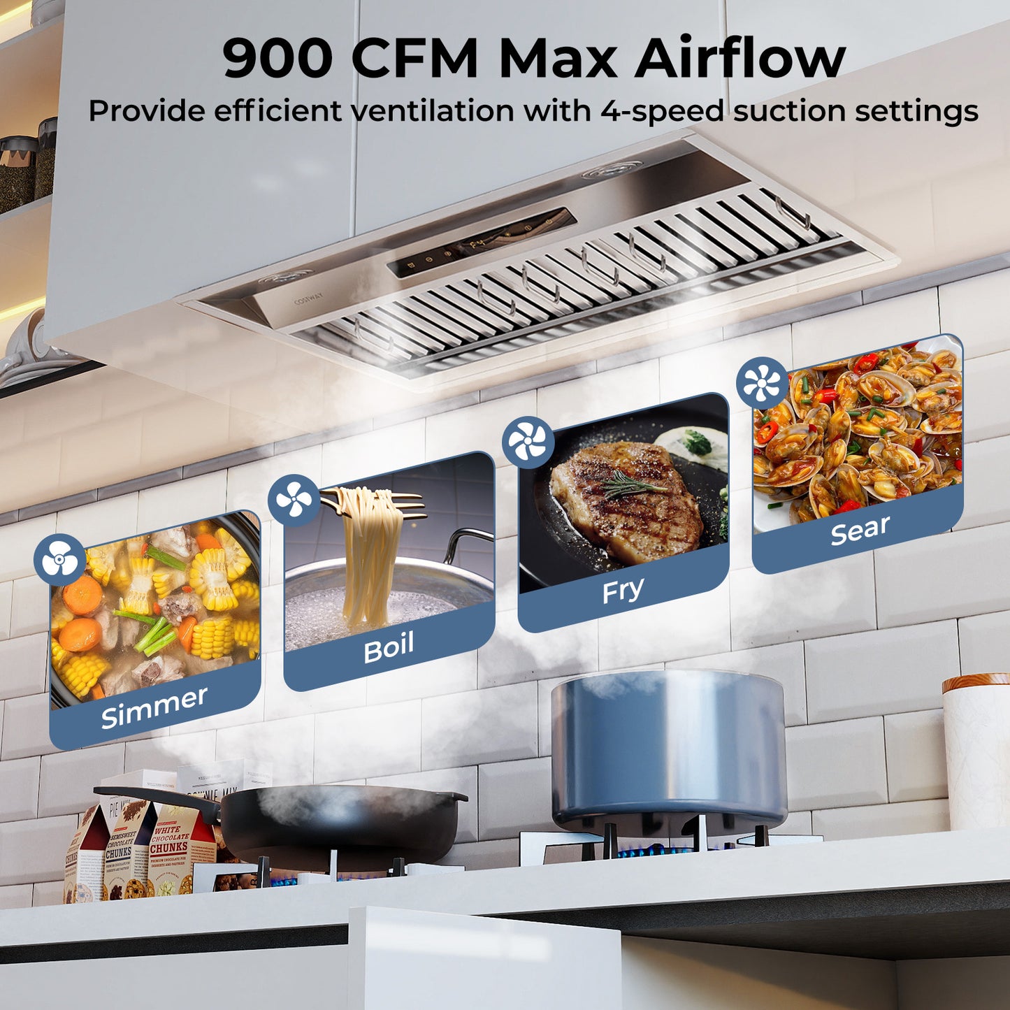 30 Inch Under Cabinet Range Hood with 4 Fan Speeds and Baffles Filters-Silver
