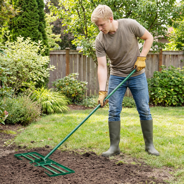 30 x 10 Inch Heavy Duty Lawn Level Tool with 69 Inch Handle-Green