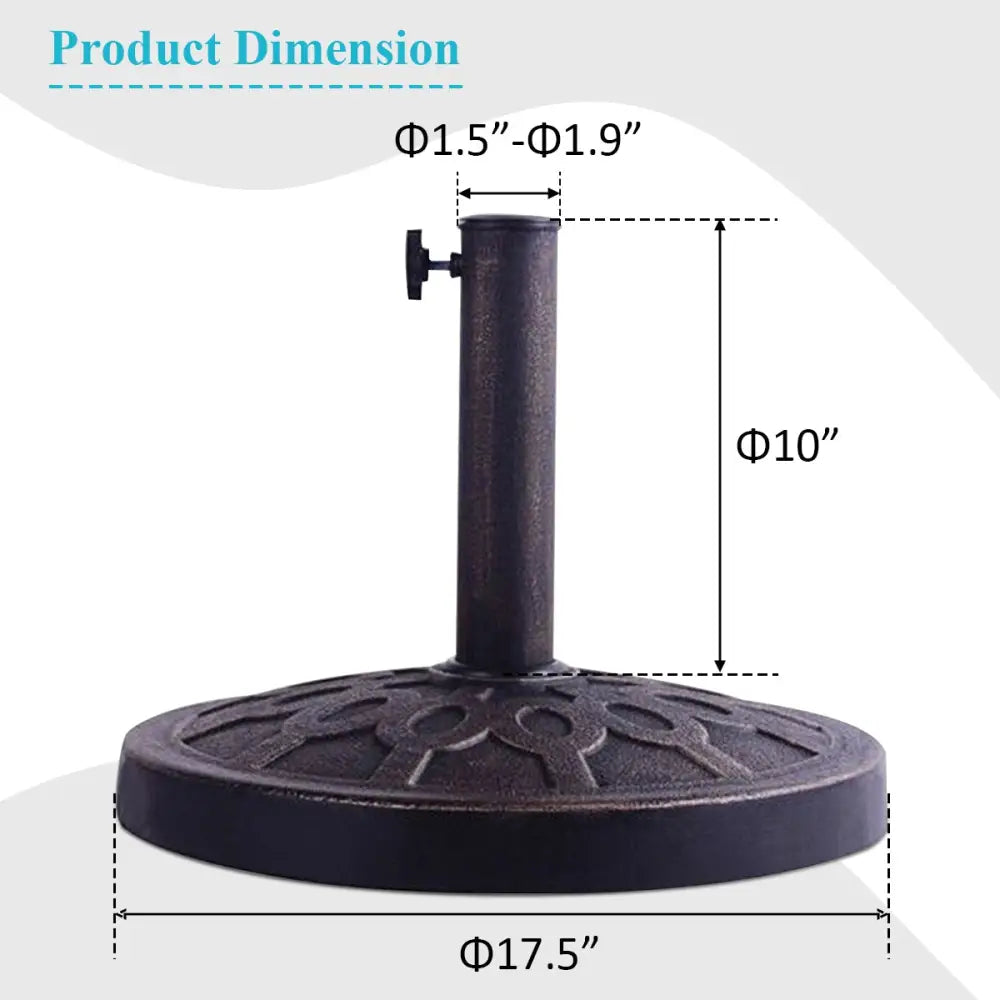 30lbs 18 Inch Heavy Duty Outdoor Patio Market Umbrella Base - Bronze - Outdoor Umbrella Bases